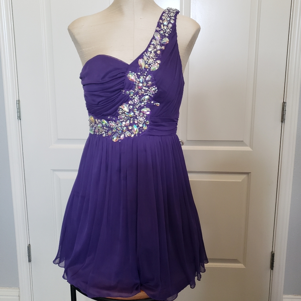Purple One Shoulder Dress